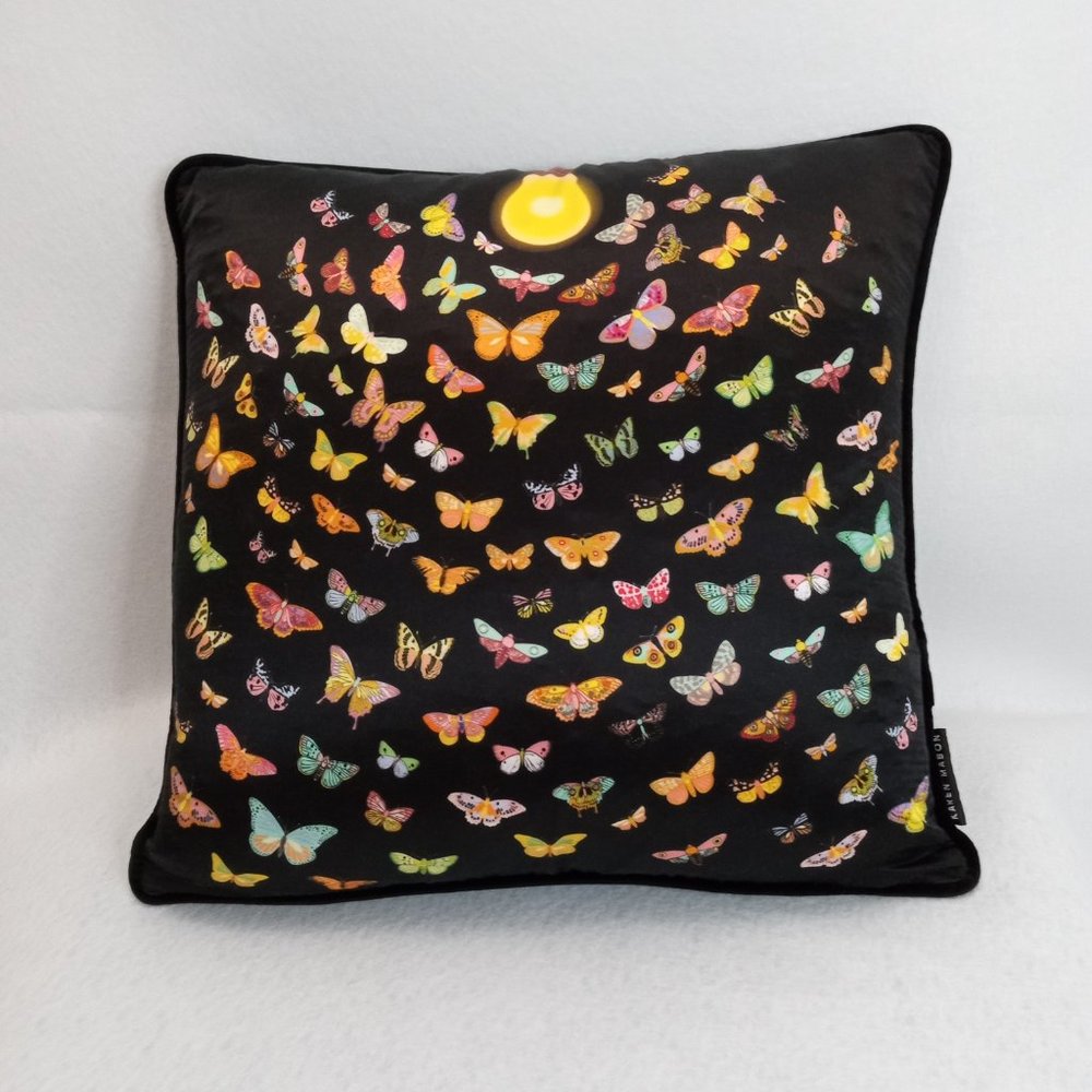 Karen Mabon ‘Like a Moth to a Flame’ Pillow Cushion NWOT